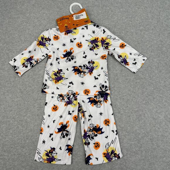Disney Mickey Mouse Halloween-themed 2 PCs Pajama Set Infant 12M White w/Graphic - Picture 3 of 6